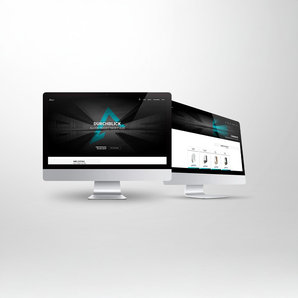 Desktopansicht eines kundenorientierten Webdesigns.