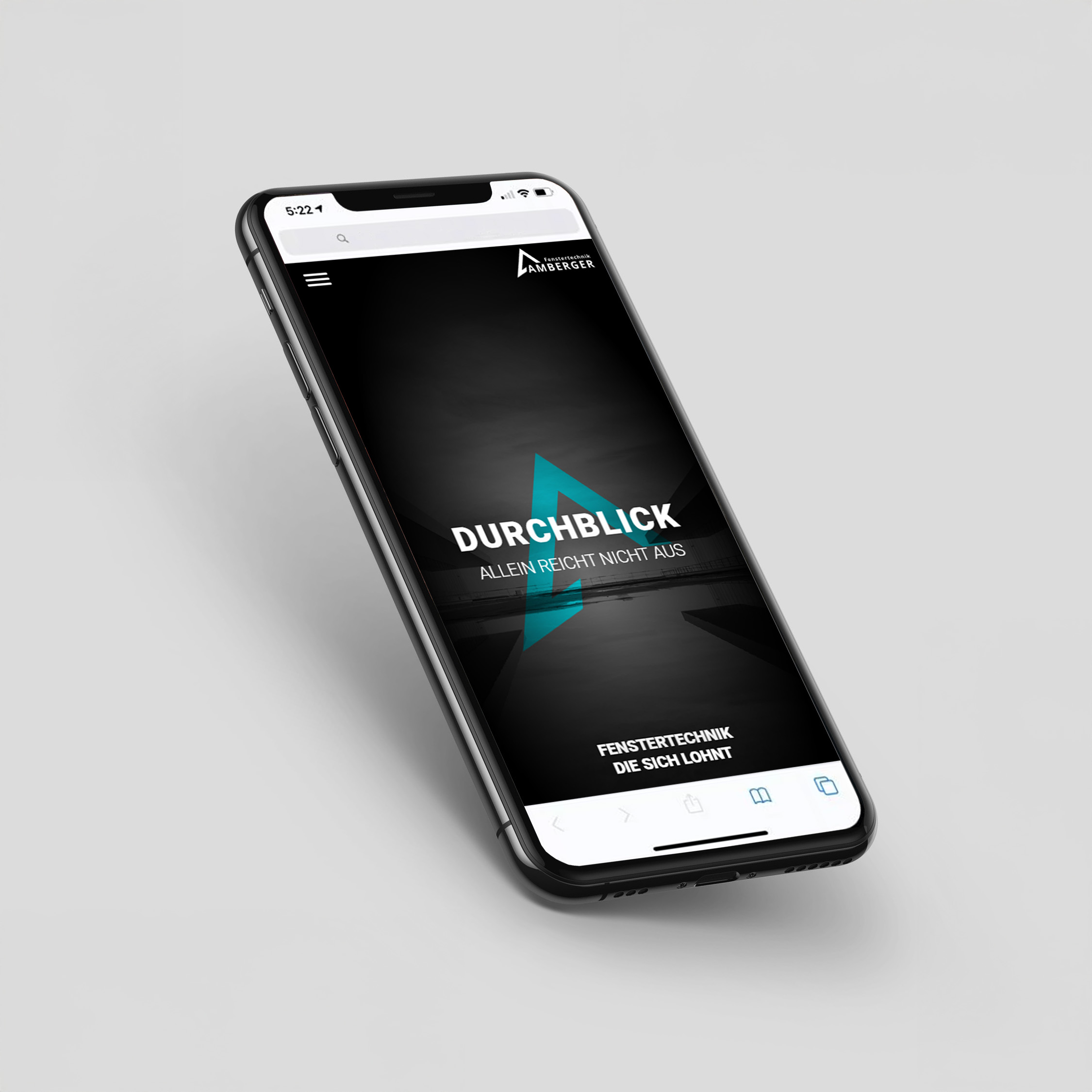 Responsive Ansicht eines kundenorientierten Webdesigns.