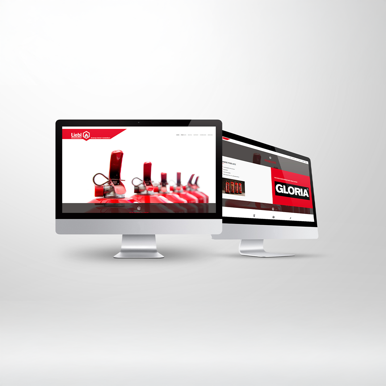 Desktopansicht eines übersichtlichen Webdesigns für einen One-Pager.