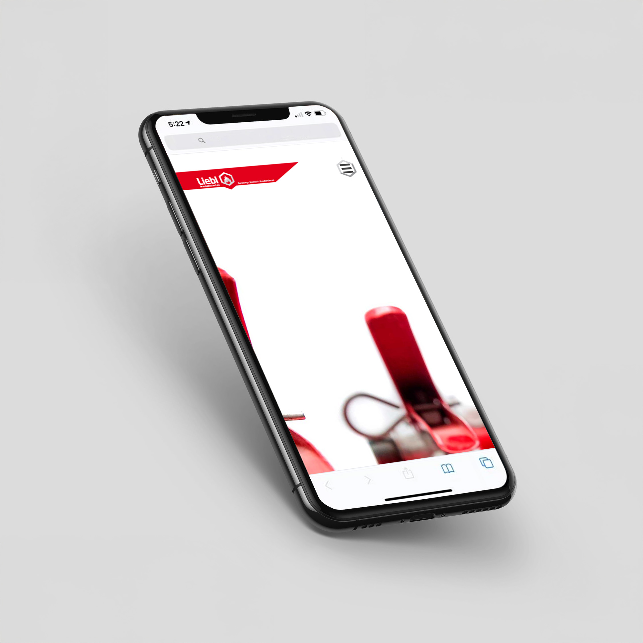 Responsive Ansicht eines übersichtlichen Webdesigns für einen One-Pager.