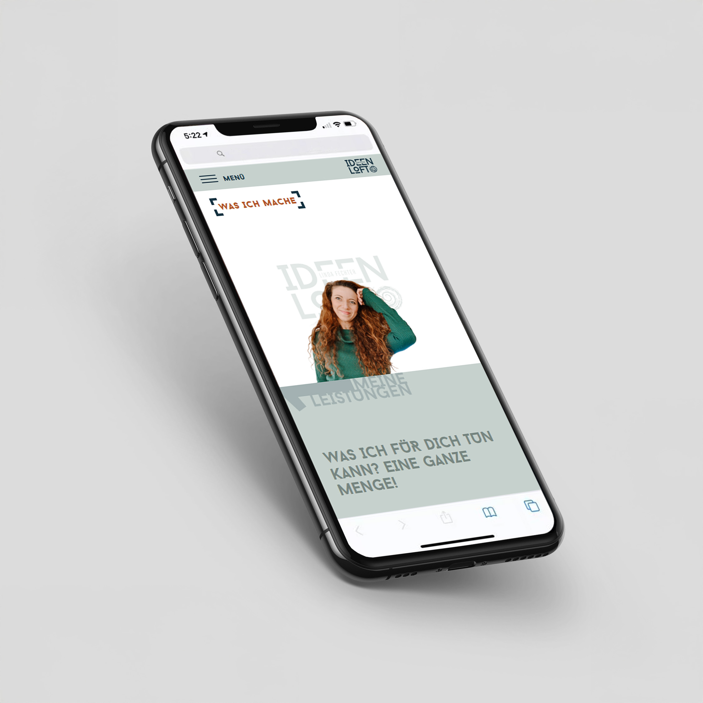 Responsive Ansicht eines technisch anspruchsvollen Webdesign für einen freundlichen One-Pager.