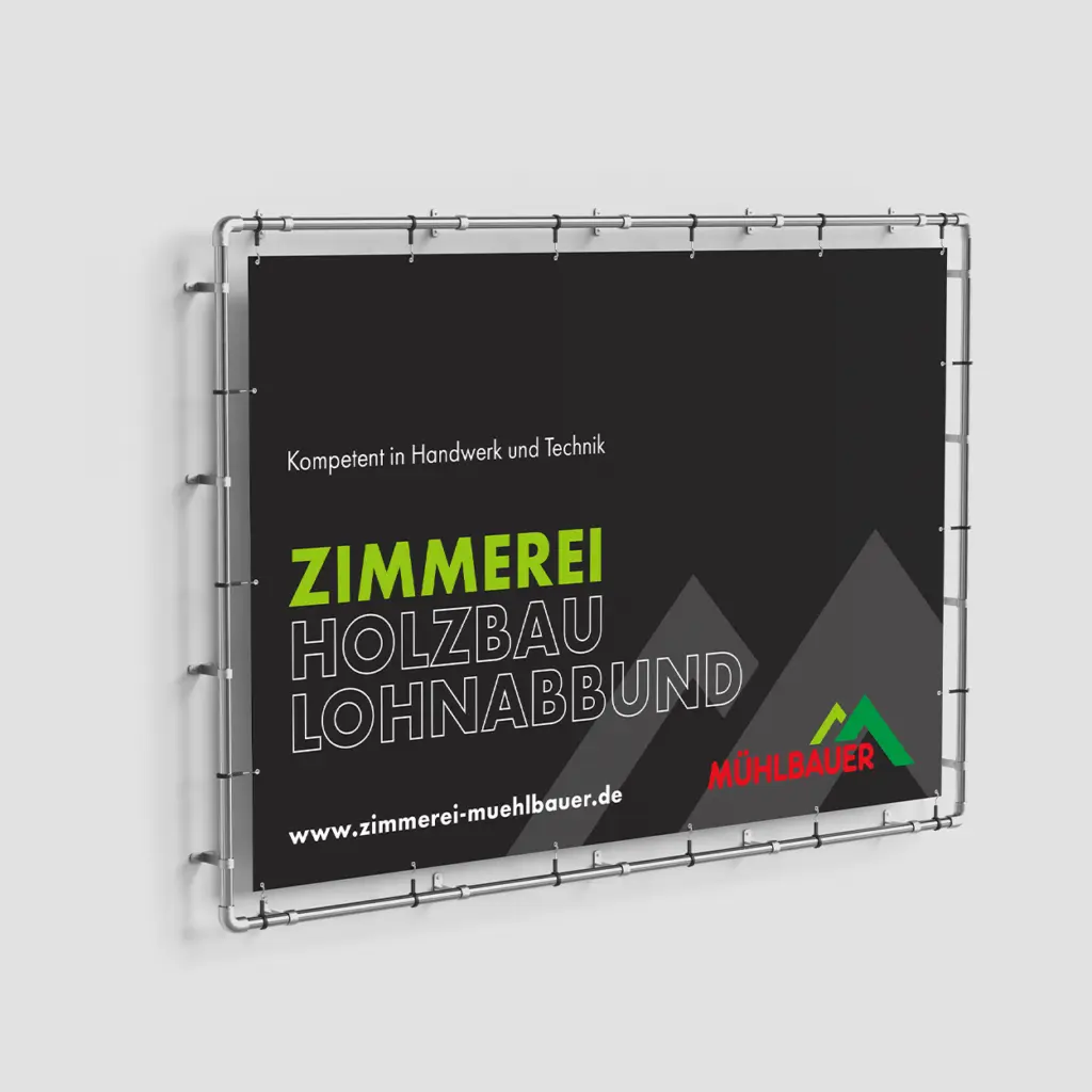 Bauzaunbanner mit modernem Design.