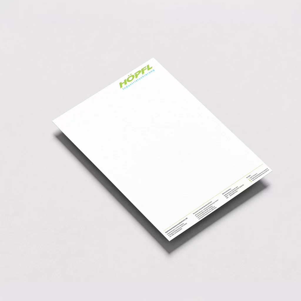 Design und Bestellung eines Briefpapiers