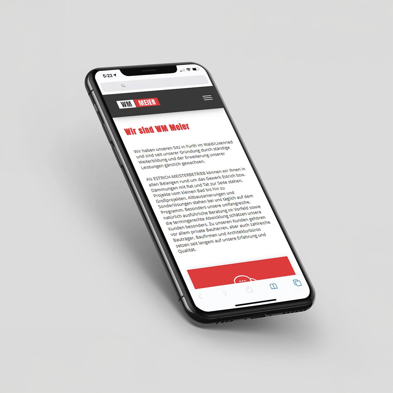 Mobiloptimierte Webentwicklung einer modernen Unternehmenswebsite